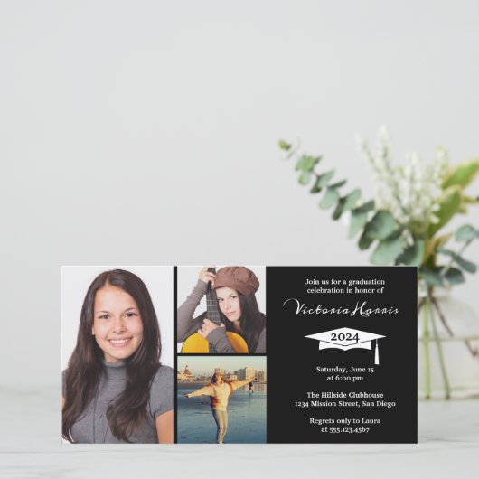 3 Grille photo Collage Classe de Faire-part de gra (Debout devant)