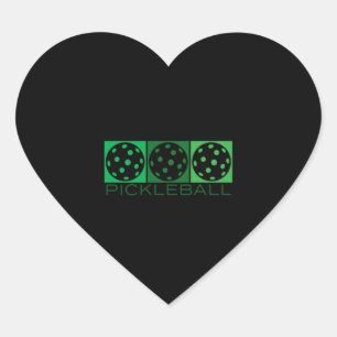 3 Groene Pickleballs transparant Hart Sticker
