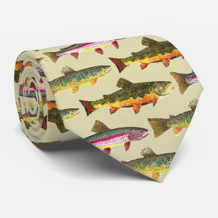 3 Grootse mooie forel vliegende vissers Stropdas