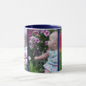 3 grote foto's blauwe achtergrond eenvoudig te upl mok (Midden)