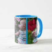 3 grote foto's hemelsblauwe achtergrond eenvoudig mok (Voorkant rechts)