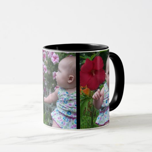 3 grote foto's zwarte achtergrond eenvoudig te upl mok (Voorkant rechts)