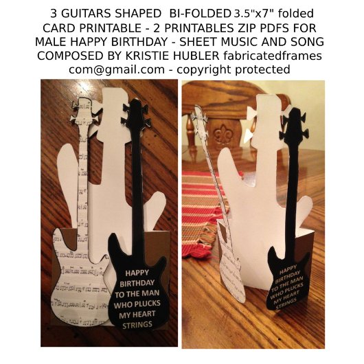 3 Guitares Partition Musique Homme Bonne Carte Ann