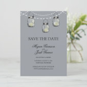 3 Hangen Mason Jars - BEWAAR DE DATUM Save The Date (Staand voorkant)