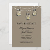 3 Hangen Mason Jars - BEWAAR DE DATUM Save The Date (Voorkant / Achterkant)