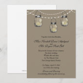 3 Hangende Mason Jars - Huwelijk Kaart (Voorkant / Achterkant)