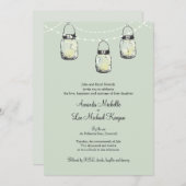 3 Hanging Mason Jars bruiloft Kaart (Voorkant / Achterkant)