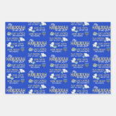 3 Hanukkah Wrapping Paper in Blue Child's Name (Voorkant 3)