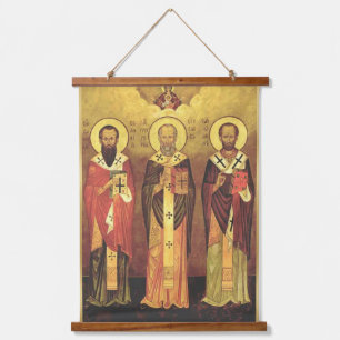 3 Heilige Hiërarchen l Orthodox Icoon Hangend Wandkleed