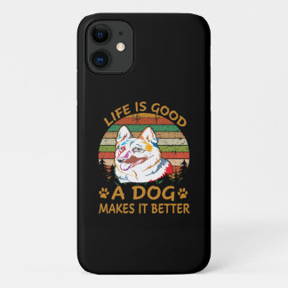 3 Het leven is goed Een hond maakt het beter iPhone 11 Hoesje