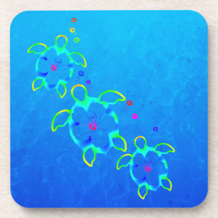 3 het stropdas verfte Hawaiiaanse Schildpadden Drankjes Onderzetter