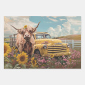 3 Highland Cow Charm Wrapping Paper for Decoupage (Voorkant)