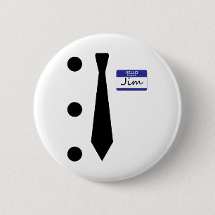 3 Hole Punch Jim Costume Easy Halloween T Shirt Ronde Button 5,7 Cm