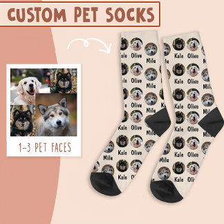 3 Honden 3 Namen Gepersonaliseerde Hond Foto op Iv Sokken