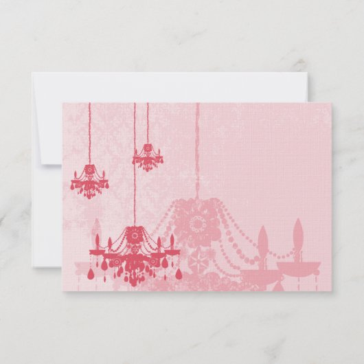 3 Honeysuckle Chandeliers Damask Wedding RSVP (Achterkant)