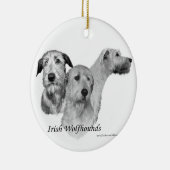 3 Ierse Wolfhound-koppen Keramisch Ornament (Rechts)