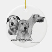 3 Ierse Wolfhound-koppen Keramisch Ornament (Achterkant)
