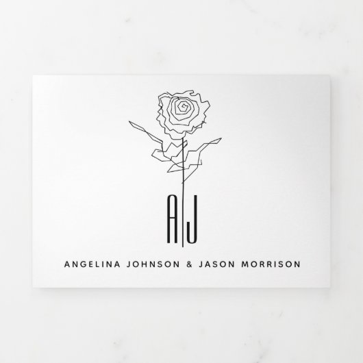 3 in 1 Foto Huwelijk Drieluik Uitnodiging (Cover)