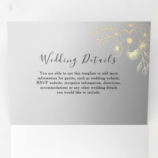 3 in 1 Foto Huwelijksdrie-delig Uitnodigingskaart Drieluik Uitnodiging (Binnenzijde eerst)