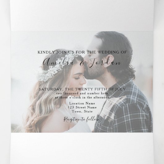 3-in-1-foto-weddenschap met Tri-Fold Drieluik Uitnodiging (Binnenkant midden)