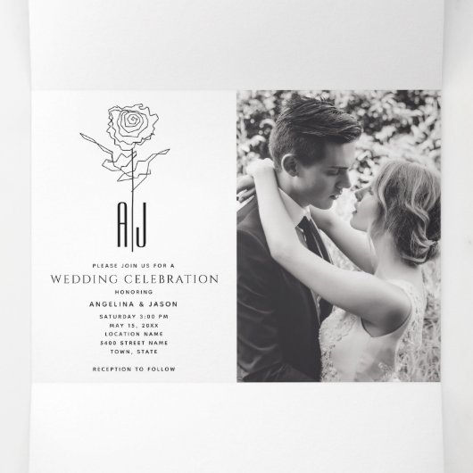 3-in-1-fotoweddenschap drieluik uitnodiging (Binnenkant midden)