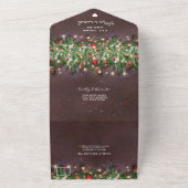 3 in 1 Rustic Kerst Winter Huwelijk All In One Uitnodiging (Buitenkant)