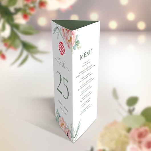 3 in 1 Table number, menu & photo thank you note