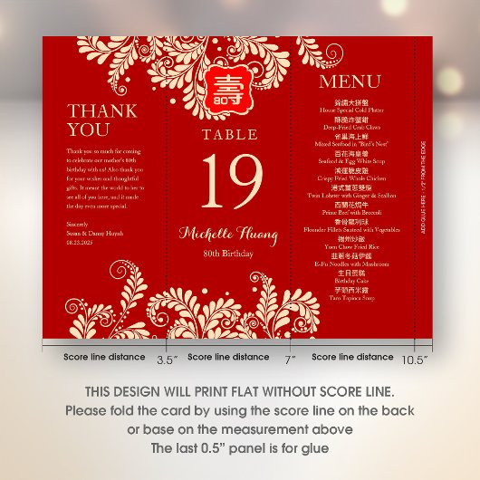 3 in 1 Tafelnummer, Menu & bedankkaart