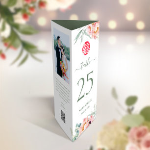 3 in 1 Tafelnummer, menu & foto bedankbrief