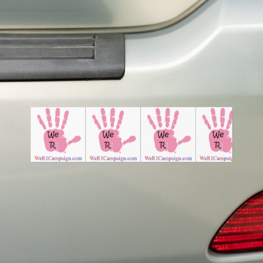 3-in-1 Wij R1 Campaign (roze) Bumperstickers (Op auto)