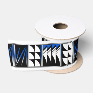 3 inch gezegende veren in blauw lint