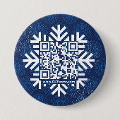 3 inch Ronde Button met QR-code Sneeuwvlok (Voorkant)