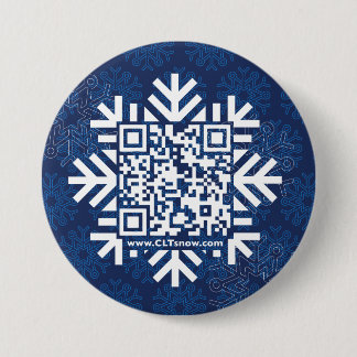 3 inch Ronde Button met QR-code Sneeuwvlok