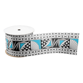3 Inch Southwest Sunrise in Turquoise satijn lint