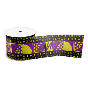 3 Inch Southwest Sunrise in Yel / Pur Satin Ribbon Lint