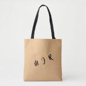  3-Initiaal Canvas tas=Tan/Black Draagtas (Voorkant)