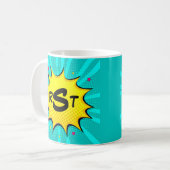 3 Initiaal Letter Monogram Aqua Pop Art Cloud Koffiemok (Voorkant links)
