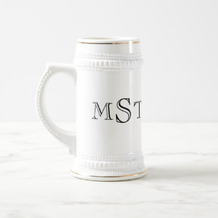 3 initiaal letter monogram bachelor bier stein mok