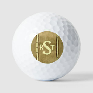 3 Initiaal Letter-monogram geborsteld bruin Tan Cr Golfballen