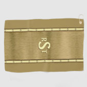 3 Initiaal Letter-monogram geborsteld bruin Tan Cr Golfhanddoek (Horizontaal)