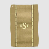 3 Initiaal Letter-monogram geborsteld bruin Tan Cr Golfhanddoek (Voorkant)