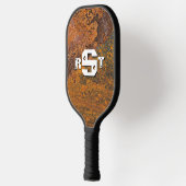 3 Initiaal Letter Monogram Rusty Steel Bord Pickleball Paddle (Links)