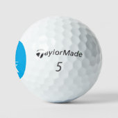 3 Initiaal letters met monogram azuurblauw Golfballen (Logo)