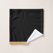 3 Initiaal Monogram Gouden Script Naam Zwart Bad Handdoek (Wasdoekje)