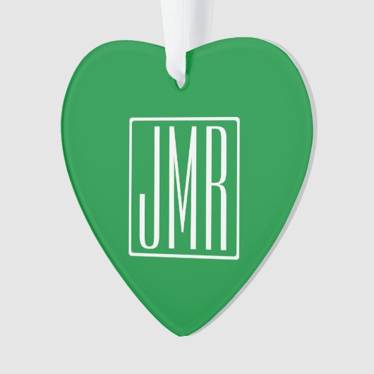 3 Initialen Monogram | Groen en wit Ornament (voorkant)