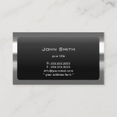 3 initialen Monogram Matig Metaal omlijst Visitekaartje (Achterkant)