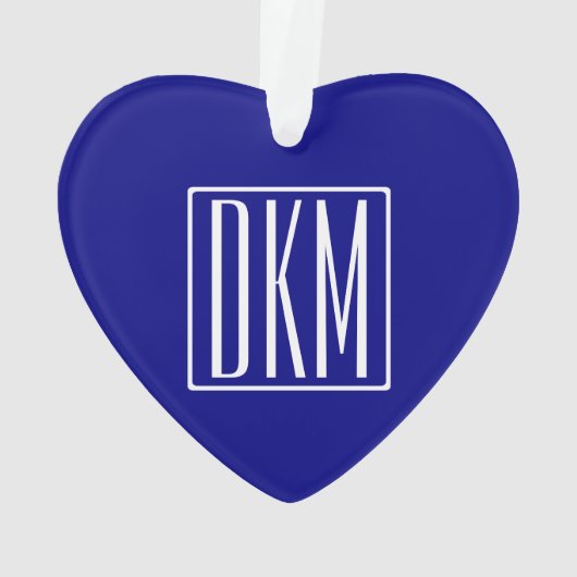 3 Initialen Monogram | Navy Blue en White Ornament (achterkant)