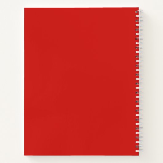 3 Initialen Monogram | Rood en wit (of dij kleur) Notitieboek (Achterkant)