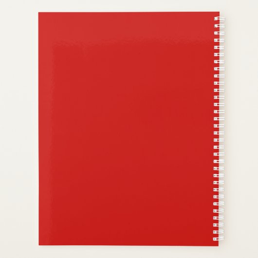 3 Initialen Monogram | Rood en wit (of dij kleur) Planner (Achterkant)
