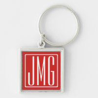 3 Initialen Monogram | Rood en wit (of dij kleur)